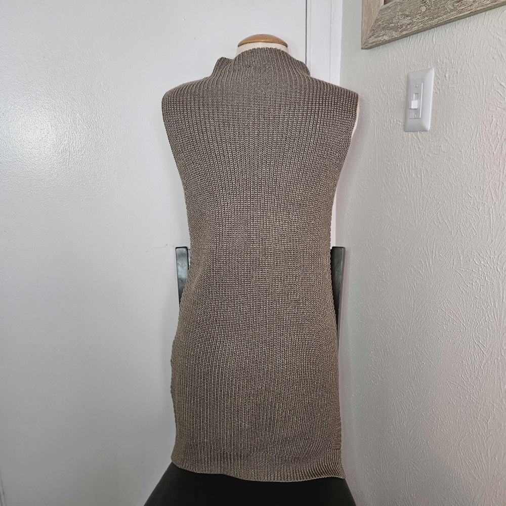 TRIBAL Knit Sleeveless Tunic Pullover Women Tan 100% Acrylic M EUC - Picture 4 of 6